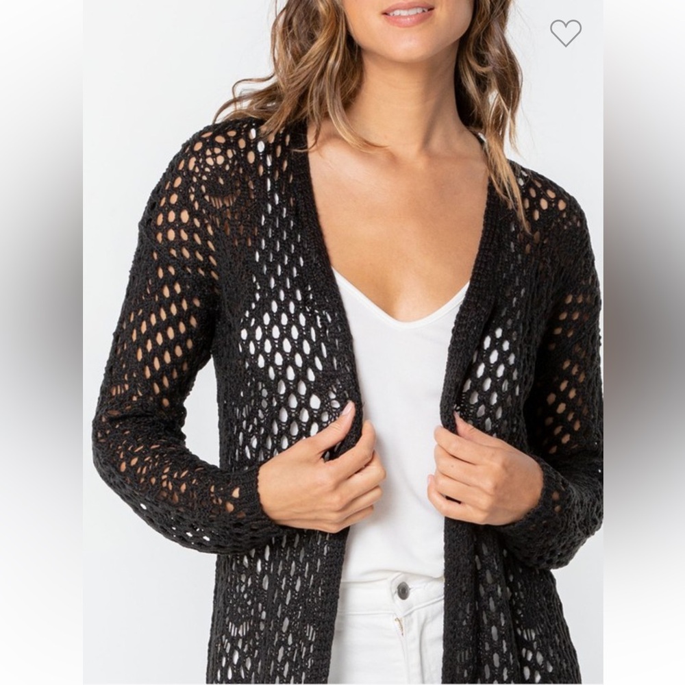 Lovestitch crocheted, black cardigan - Picture 5 of 7